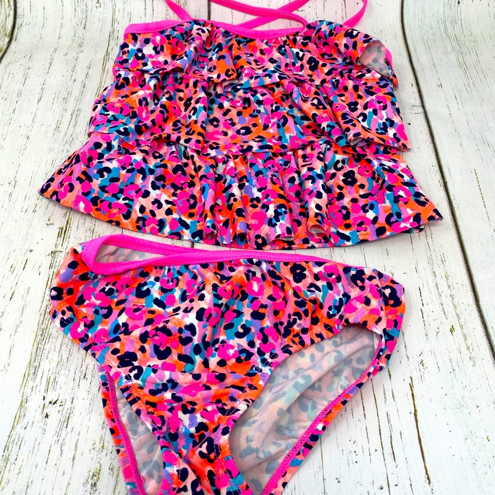 Girls Osh Kosh Multi Animal Print Tankini 5/6